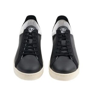 1People BorAs Classic Sneakers Oyster- Black Leather SIZE 39 (7.5) Womens